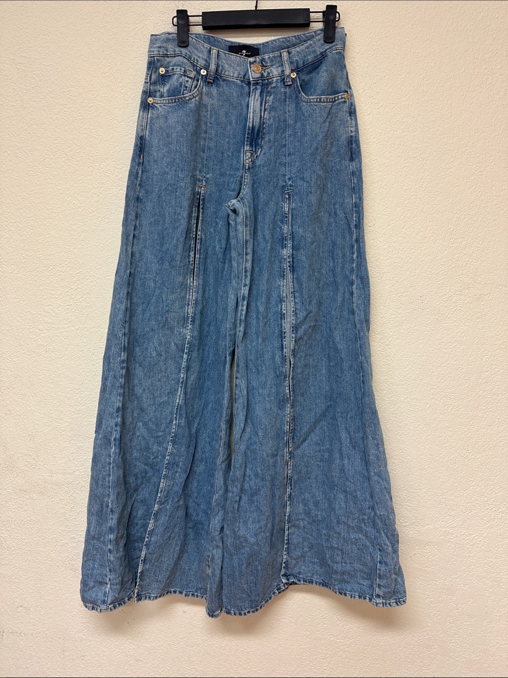 7 for all mankind WILLOW PALAZZO WIDE LEG in Indigo jeans size 26 - Picture 3 of 6